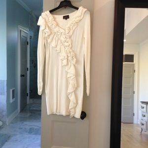 White Long Sleeve Sweater Dress